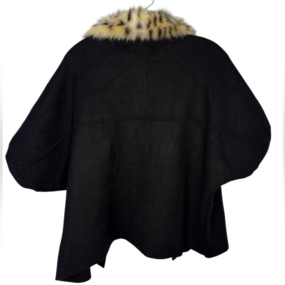 Dolce Cabo Faux Fur Collar Short Sleeve Cardigan Black - M/L - Picture 3 of 8